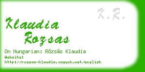 klaudia rozsas business card