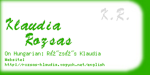 klaudia rozsas business card